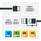 StarTech.com 3ft/1m USB-C Cable with USB-A Adapter Dongle, USB-C to C (10Gbps/PD), USB-A to C (5Gbps), 2-in-1 USB C Cable for Hybrid Dock — USBCCADP