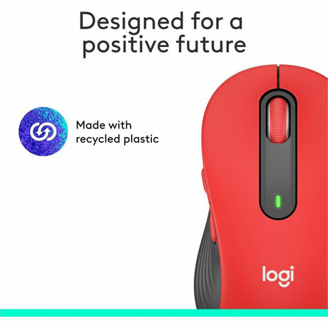 Logitech Signature M650 L Full Size Wireless Mouse - For Large Sized Hands, 2-Year Battery, Silent Clicks, Bluetooth, Red — 910-006358