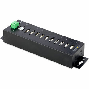 StarTech.com 10-Port Industrial USB 2.0 HUB, Rugged USB Hub w/ESD Level 4 Protection, DIN/Wall/Desk Mountable USB-A Hub, USB Expansion Hub — USB210AIND-USB-A-HUB