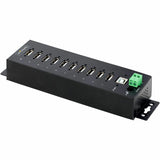StarTech.com 10-Port Industrial USB 2.0 HUB, Rugged USB Hub w/ESD Level 4 Protection, DIN/Wall/Desk Mountable USB-A Hub, USB Expansion Hub — USB210AIND-USB-A-HUB