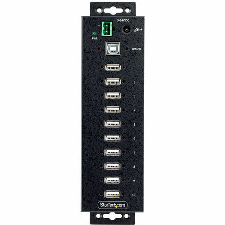 StarTech.com 10-Port Industrial USB 2.0 HUB, Rugged USB Hub w/ESD Level 4 Protection, DIN/Wall/Desk Mountable USB-A Hub, USB Expansion Hub — USB210AIND-USB-A-HUB
