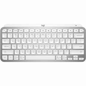 Logitech MX Keys Mini Minimalist Wireless Illuminated Keyboard, Compact, Bluetooth, USB-C, Pale Gray — 920-010473