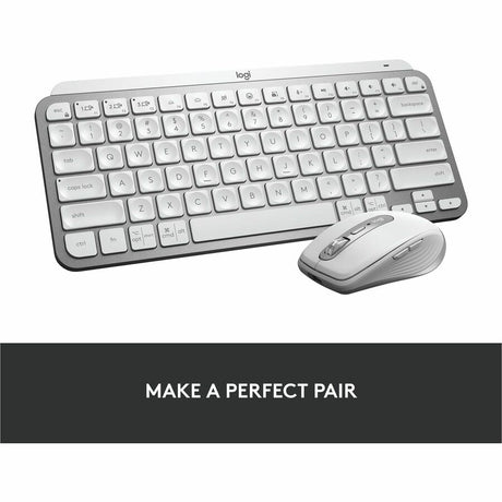 Logitech MX Keys Mini Minimalist Wireless Illuminated Keyboard, Compact, Bluetooth, USB-C, Pale Gray — 920-010473