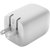 Belkin 65W Portable Dual Port GaN Wall Charger - 2xUSB-C (65W Total) - w/ USB-C to USB-C Cable - Fast Charging - Power Adapter - White — WCH013dq2MWH-B6