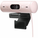 Logitech Brio 500 Full HD webcam, auto framing, noise-reducing mics, privacy shutter, streaming & video calling, Rose — 960-001432