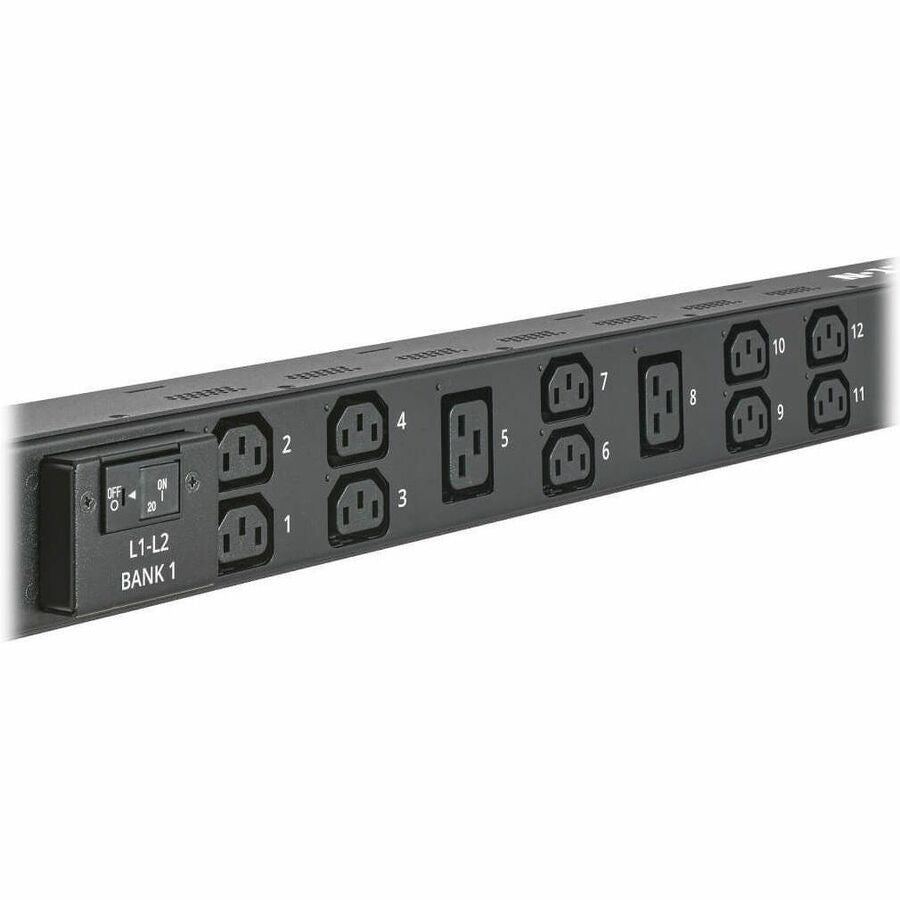 Eaton 12.6kW 200-240V 3-Phase IsoBreaker Managed PDU - Gigabit, 36 Outlets, IEC-309 60A Blue (3P+E) Input, LCD, 10 ft. (3 m) Cord, 0U, 70 in. (1.8 m) Height, TAA — PDU3EVSR1G60