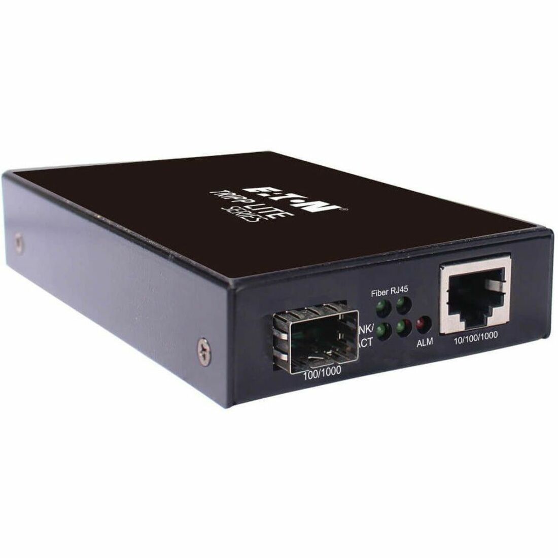 Eaton Tripp Lite Series Hardened Gigabit Fiber to Ethernet Media Converter, 10/100/1000 Mbps, RJ45/SFP, -10&deg; to 60&deg;C, TAA — N785-H01-SFP