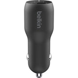 Belkin BoostCharge Dual Car Charger with PPS 37W (USB-C Cable with Lightning Connector included) — CCB004bt1MBK-B5
