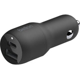 Belkin BoostCharge Dual Car Charger with PPS 37W (USB-C Cable with Lightning Connector included) — CCB004bt1MBK-B5