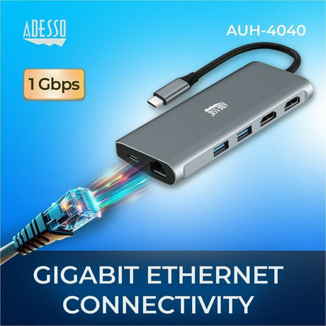 Adesso 9-in-1 USB-C Multi-Port Docking Station (TAA Compliant) — AUH-4040
