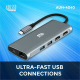 Adesso 9-in-1 USB-C Multi-Port Docking Station (TAA Compliant) — AUH-4040