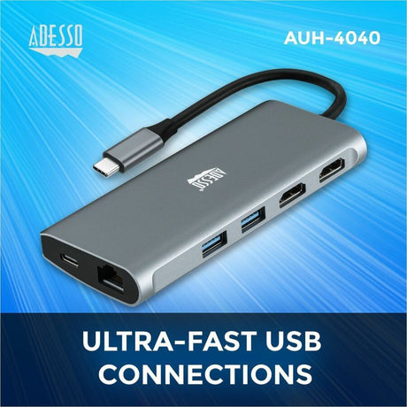 Adesso 9-in-1 USB-C Multi-Port Docking Station (TAA Compliant) — AUH-4040
