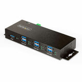 StarTech.com 7-Port Managed USB Hub, Heavy Duty Metal Industrial Housing, ESD & Surge Protection, Wall/Desk/Din-Rail Mountable, USB 5Gbps — 5G7AINDRM-USB-A-HUB