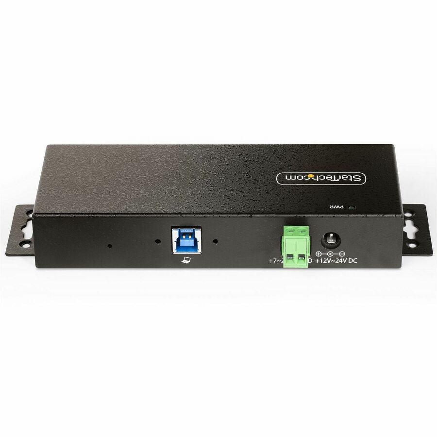 StarTech.com 7-Port Managed USB Hub, Heavy Duty Metal Industrial Housing, ESD & Surge Protection, Wall/Desk/Din-Rail Mountable, USB 5Gbps — 5G7AINDRM-USB-A-HUB