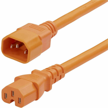 StarTech.com 6ft (1.8m) Heavy Duty PDU Power Cord, IEC 60320 C14 to C15, 15A 250V, 14AWG, Orange Power Cable, UL Listed — 8915-460Q-POWER-CORD