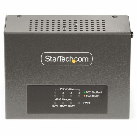 StarTech.com 4-Port Multi-Gigabit PoE++ Injector, 5/2.5/1G Ethernet (NBASE-T), PoE/PoE+/PoE++ (802.3af/802.3at/802.3bt), 160W Power Budget — AS445C-POE-INJECTOR