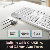 Adesso EasyTouch 730UW USB-C Multi OS Scissor Switch Keyboard With CoPilot AI Hotkey And USB-C, USB-A, 3.5mm Aux Ports — AKB-730UW