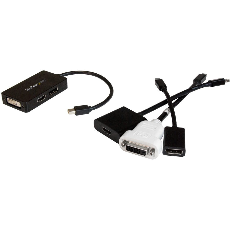 StarTech.com Travel A/V adapter - 3-in-1 Mini DisplayPort to DisplayPort DVI or HDMI converter — MDP2DPDVHD