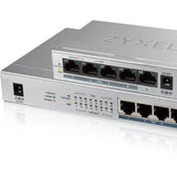 Zyxel 8 Port Gigabit Ethernet Unmanaged POE+ Switch | 8 x PoE+ @ 60W | Plug & Play | Sturdy Metal w/Shielded Ports | Desktop or Wall-Mount | Fanless | Lifetime Warranty | Ethernet Splitter | GS1008HP