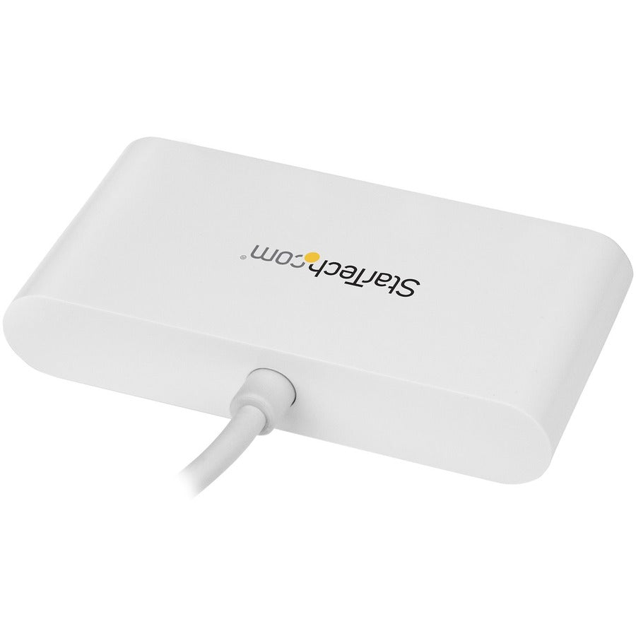 StarTech.com 4 Port USB C Hub with 4x USB-A (USB 3.0 SuperSpeed 5Gbps) - USB Bus Powered - Portable/Laptop USB Type-C Adapter Hub - White — HB30C4ABW
