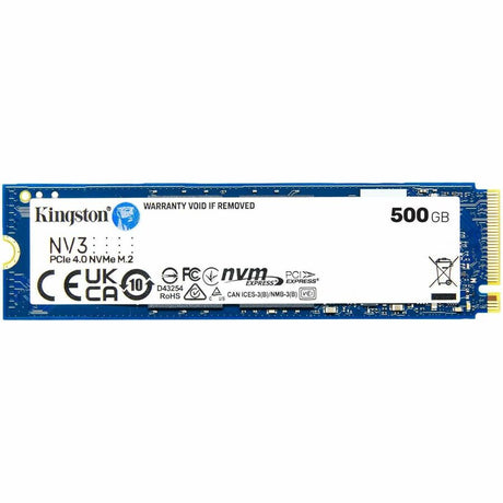 Kingston NV3 500 GB Solid State Drive - M.2 2280 Internal - PCI Express NVMe (PCI Express NVMe 4.0 x4) — SNV3S/500G