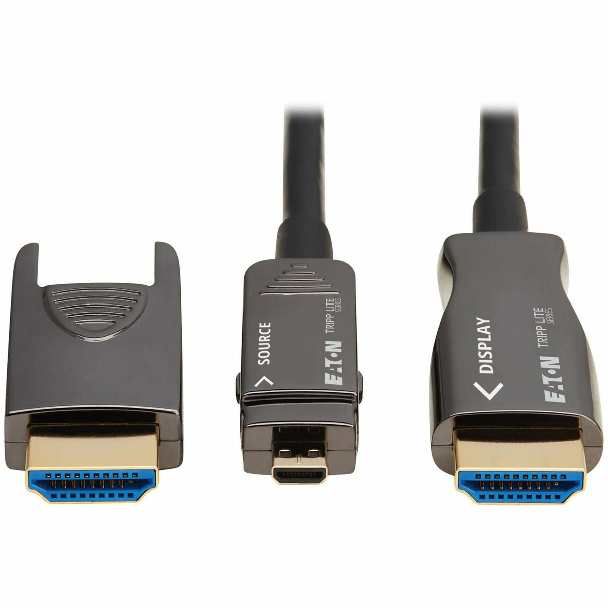 Eaton Tripp Lite series 8K HDMI Fiber Active Optical Cable (AOC) - 8K UHD @ 60 Hz, HDR, Detachable Connector, M/M, Black, 30 m (98 ft.) — P568FM-30M-8K6