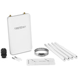 TRENDnet 5 DBI Wireless AC1300 Outdoor PoE+ Omni-Directional Access Point; TEW-841APBO; 4 X 5 DBI Omni Directional Antennas; Point-to-Point & Point-to-Multi-Point Wi-Fi Bridging; IEEE 802.3AT PoE+