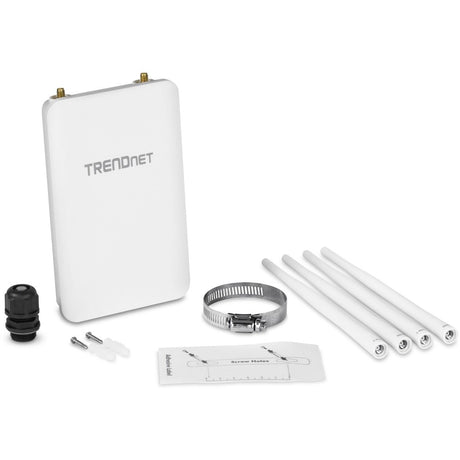 TRENDnet 5 DBI Wireless AC1300 Outdoor PoE+ Omni-Directional Access Point; TEW-841APBO; 4 X 5 DBI Omni Directional Antennas; Point-to-Point & Point-to-Multi-Point Wi-Fi Bridging; IEEE 802.3AT PoE+