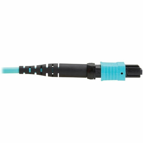 Eaton Tripp Lite Series 100G Multimode 50/125 OM4 Fiber Optic Cable (12F MPO/MPO-PC F/F), Type-B Polarity, OFNP, Aqua, 2 m (6.6 ft.), TAA — N845B-02M-12TAA