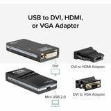 Plugable USB 2.0 to DVI, VGA, or HDMI Multi-Monitor External Video Graphics Card Adapter up to 1920x1080 — UGA-165