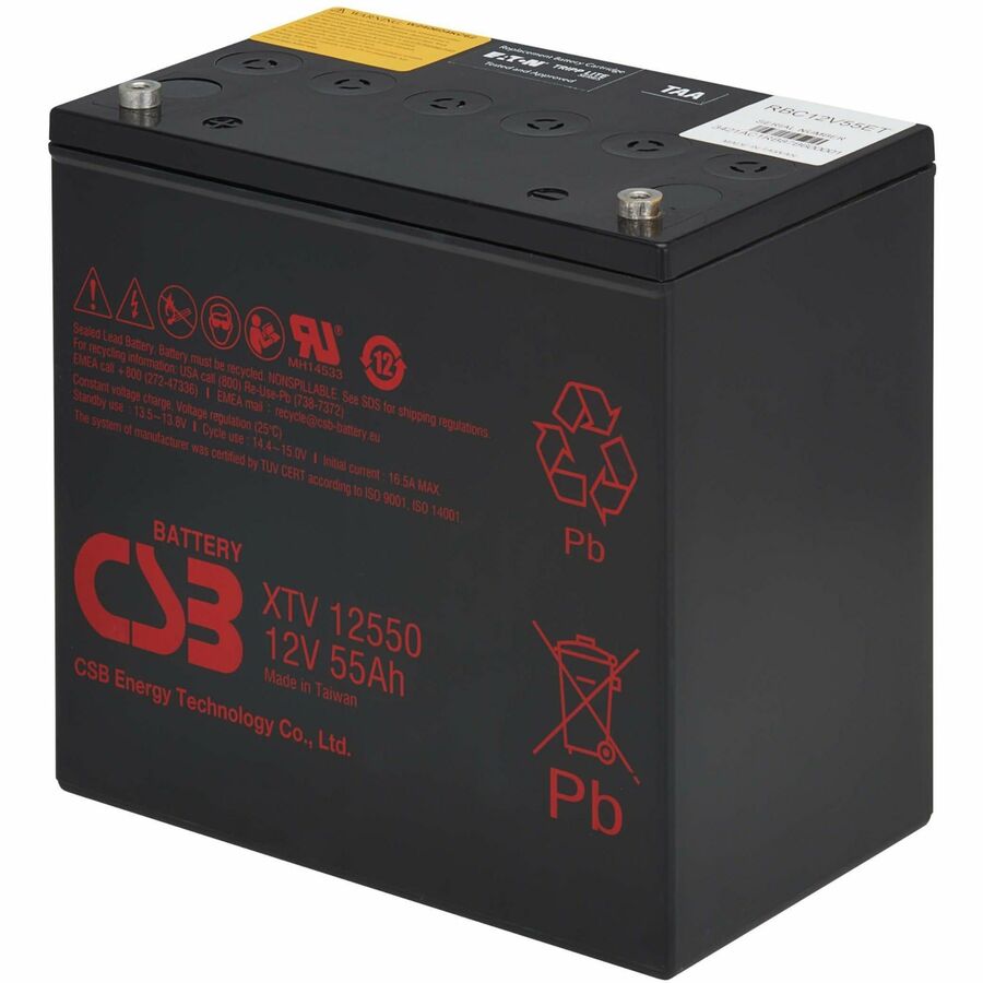 Eaton Tripp Lite Series External 12V DC 55AH Battery Module for 120V AC Extreme Temperature Network UPS, TAA — RBC12V55ET