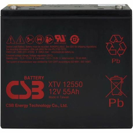 Eaton Tripp Lite Series External 12V DC 55AH Battery Module for 120V AC Extreme Temperature Network UPS, TAA — RBC12V55ET