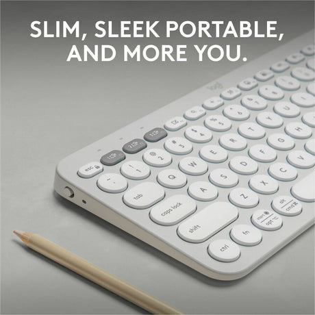 Logitech Pebble Keys 2 K380s, Multi-Device Bluetooth Wireless Keyboard with Customizable Shortcuts, Tonal White — 920-011776