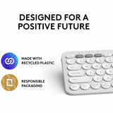 Logitech Pebble Keys 2 K380s, Multi-Device Bluetooth Wireless Keyboard with Customizable Shortcuts, Tonal White — 920-011776