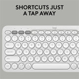 Logitech Pebble Keys 2 K380s, Multi-Device Bluetooth Wireless Keyboard with Customizable Shortcuts, Tonal White — 920-011776