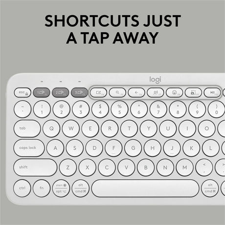 Logitech Pebble Keys 2 K380s, Multi-Device Bluetooth Wireless Keyboard with Customizable Shortcuts, Tonal White — 920-011776