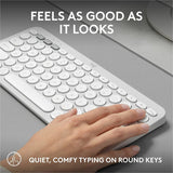 Logitech Pebble Keys 2 K380s, Multi-Device Bluetooth Wireless Keyboard with Customizable Shortcuts, Tonal White — 920-011776