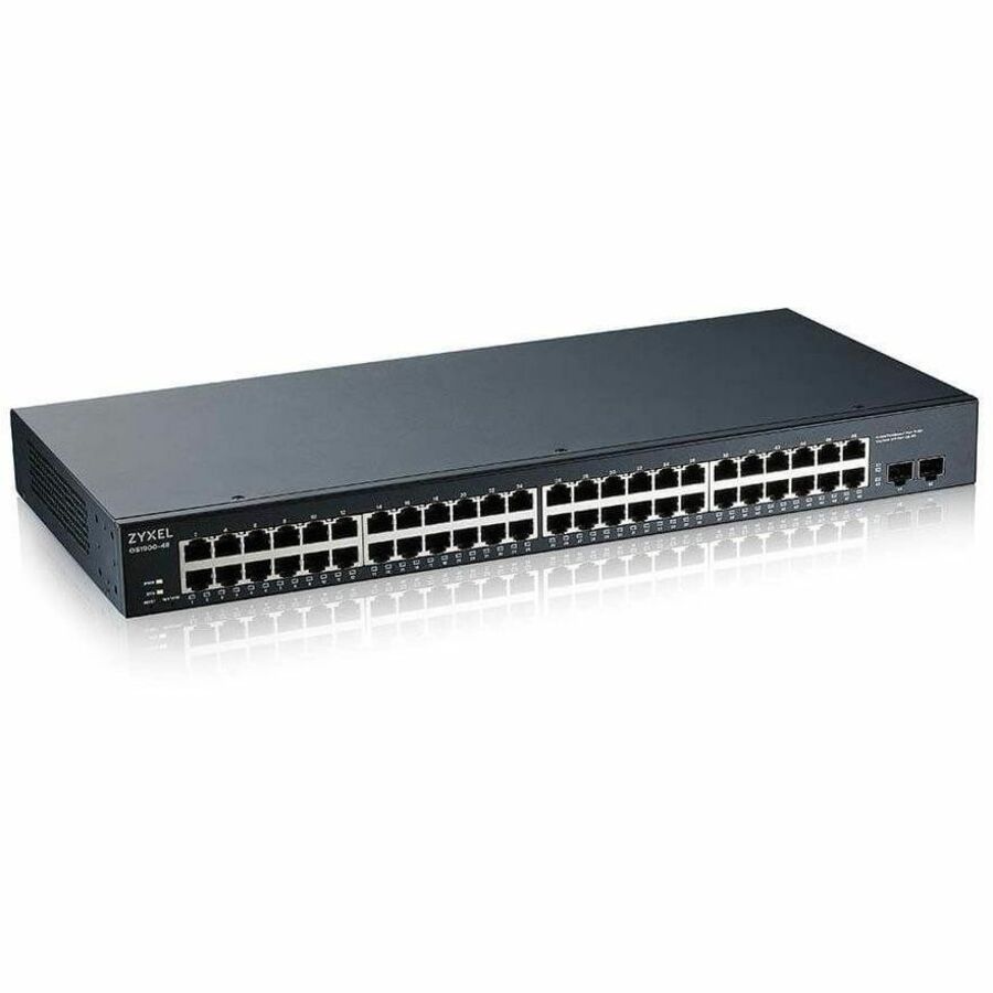 ZyXEL GS1900-48 L2 Web Managed 48-Port GbE Rackmount Switch with 2 SFP, Total 50-Ports — GS1900-48