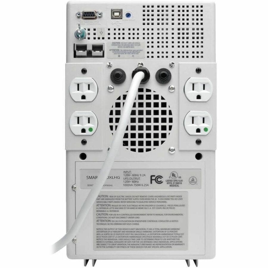 Eaton Tripp Lite Series SmartPro 120V 1kVA 750W Medical-Grade Line-Interactive Tower UPS, 4 Outlets, Full Isolation, Expandable Runtime — SMART1200XLHG