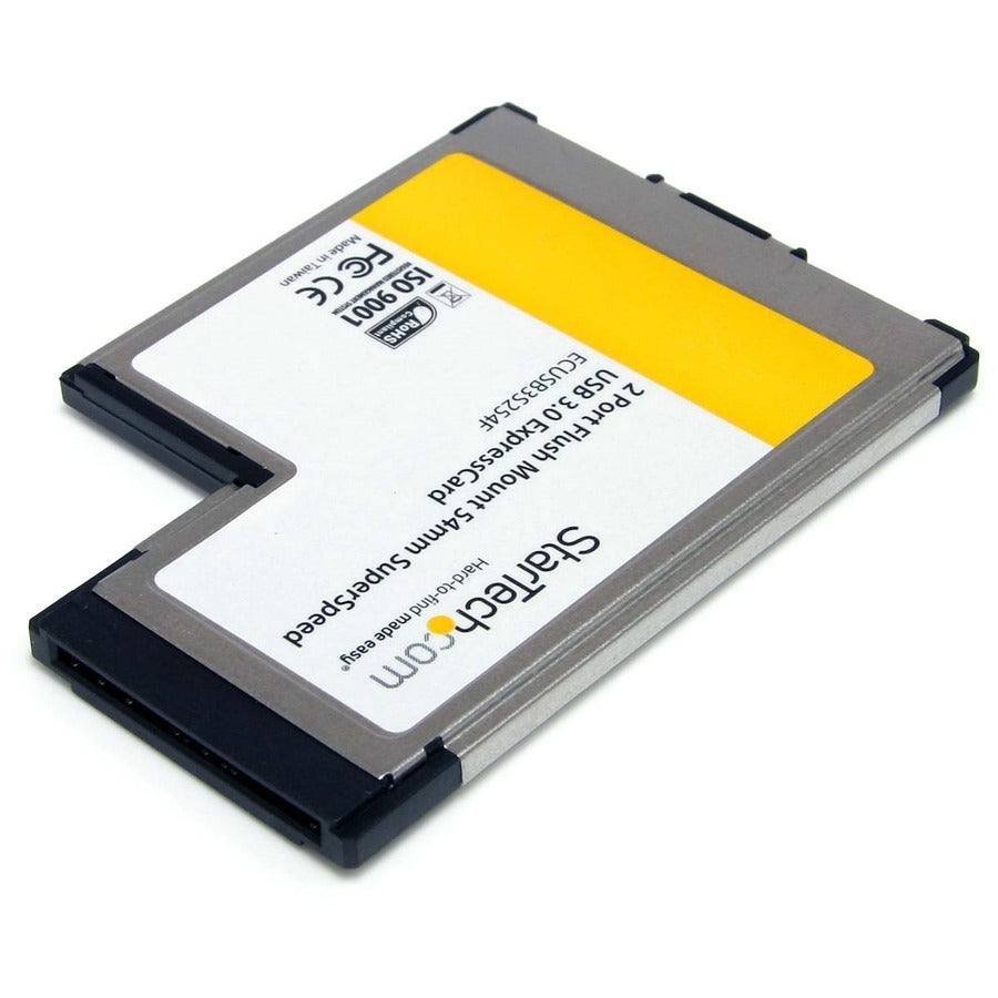 StarTech.com 2 Port Flush Mount ExpressCard 54mm SuperSpeed USB 3.0 Card Adapter with UASP Support - 5Gbps — ECUSB3S254F