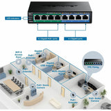 TRENDnet 8-Port Gigabit GREENnet PoE+ Switch, 4 x Gigabit PoE-PoE+ Ports, 4 x Gigabit Ports, 61W Power Budget, 16 Gbps Switch Capacity, Ethernet Unmanaged Switch, Lifetime Protection, Black, TPE-TG44G — TPE-TG44g