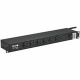 Eaton Tripp Lite Series 1U Rack-Mount Power Strip, 120V, 15A, 5-15P, 12 Outlets (6 Front-Facing, 6-Rear-Facing), 15 ft. (4.57 m) Cord — RS-1215