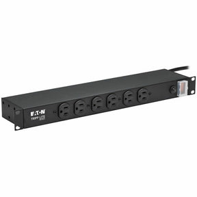 Eaton Tripp Lite Series 1U Rack-Mount Power Strip, 120V, 15A, 5-15P, 12 Outlets (6 Front-Facing, 6-Rear-Facing), 15 ft. (4.57 m) Cord — RS-1215