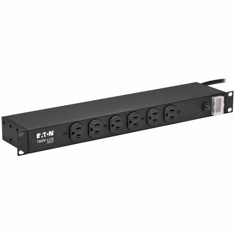 Eaton Tripp Lite Series 1U Rack-Mount Power Strip, 120V, 15A, 5-15P, 12 Outlets (6 Front-Facing, 6-Rear-Facing), 15 ft. (4.57 m) Cord — RS-1215