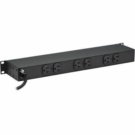 Eaton Tripp Lite Series 1U Rack-Mount Power Strip, 120V, 15A, 5-15P, 12 Outlets (6 Front-Facing, 6-Rear-Facing), 15 ft. (4.57 m) Cord — RS-1215