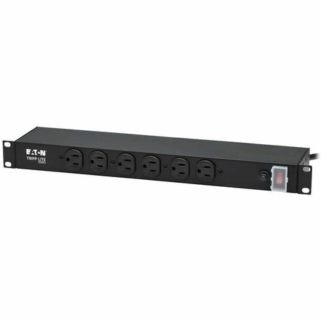 Eaton Tripp Lite Series 1U Rack-Mount Power Strip, 120V, 15A, 5-15P, 12 Outlets (6 Front-Facing, 6-Rear-Facing), 15 ft. (4.57 m) Cord — RS-1215