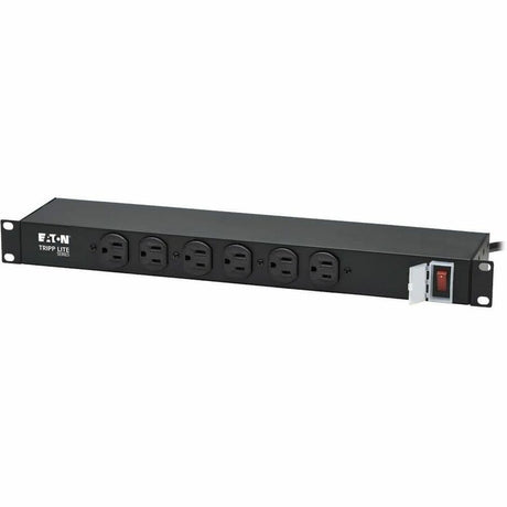 Eaton Tripp Lite Series 1U Rack-Mount Power Strip, 120V, 15A, 5-15P, 12 Outlets (6 Front-Facing, 6-Rear-Facing), 15 ft. (4.57 m) Cord — RS-1215