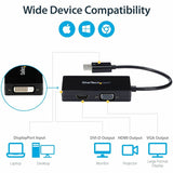 StarTech.com Travel A/V adapter: 3-in-1 DisplayPort to VGA DVI or HDMI converter — DP2VGDVHD
