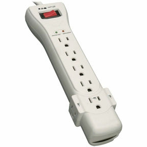 Eaton Tripp Lite Series Protect It! 7-Outlet Surge Protector, 7 ft. Cord with Right-Angle Plug, 2160 Joules, Diagnostic LEDs, Light Gray Housing — SUPER7