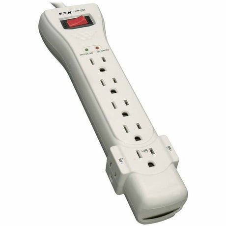 Eaton Tripp Lite Series Protect It! 7-Outlet Surge Protector, 7 ft. Cord with Right-Angle Plug, 2160 Joules, Diagnostic LEDs, Light Gray Housing — SUPER7